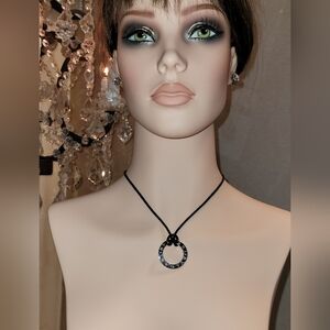 Bvlgari Large Round 18K White Gold Pendant with Bvlgari Cord, Romantic,Sexy Cool